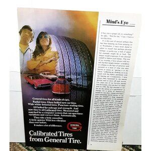 1971 General Tires Calibrated Ford Pinto LTD Plymouth Original Print Ad 70s